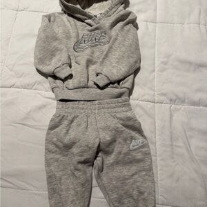 Nike Kids Gray Sweatpants and Hoodie Set